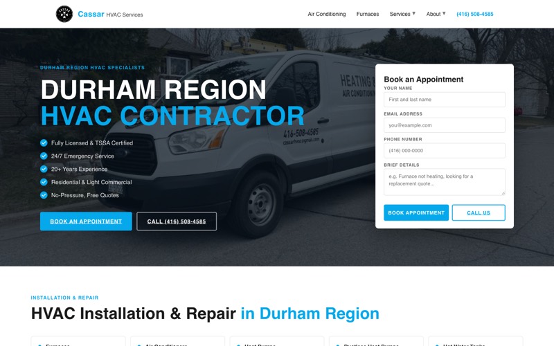 Cassar HVAC homepage