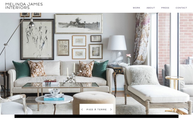 Melinda James Interiors homepage
