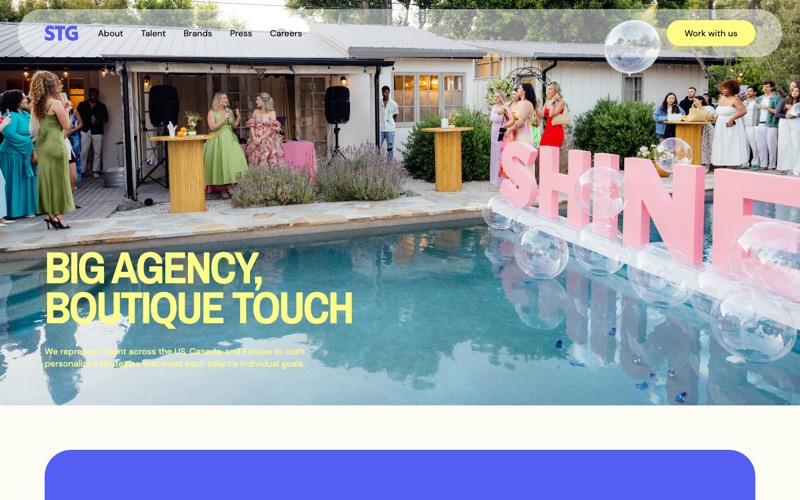 Shine Talent Group homepage