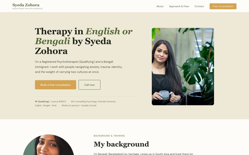 Therapy with Syeda homepage
