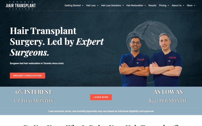 Toronto Hair Transplant homepage