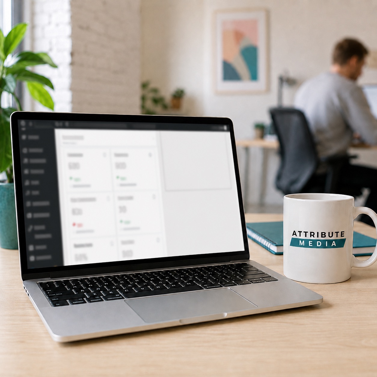 A client website build in progress on screen at Attribute Media
