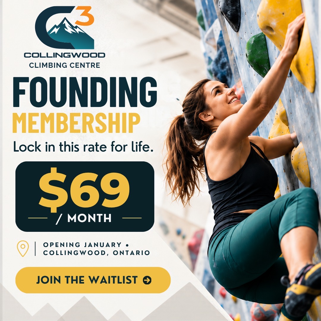 Collingwood Climbing Centre founding membership ad we designed