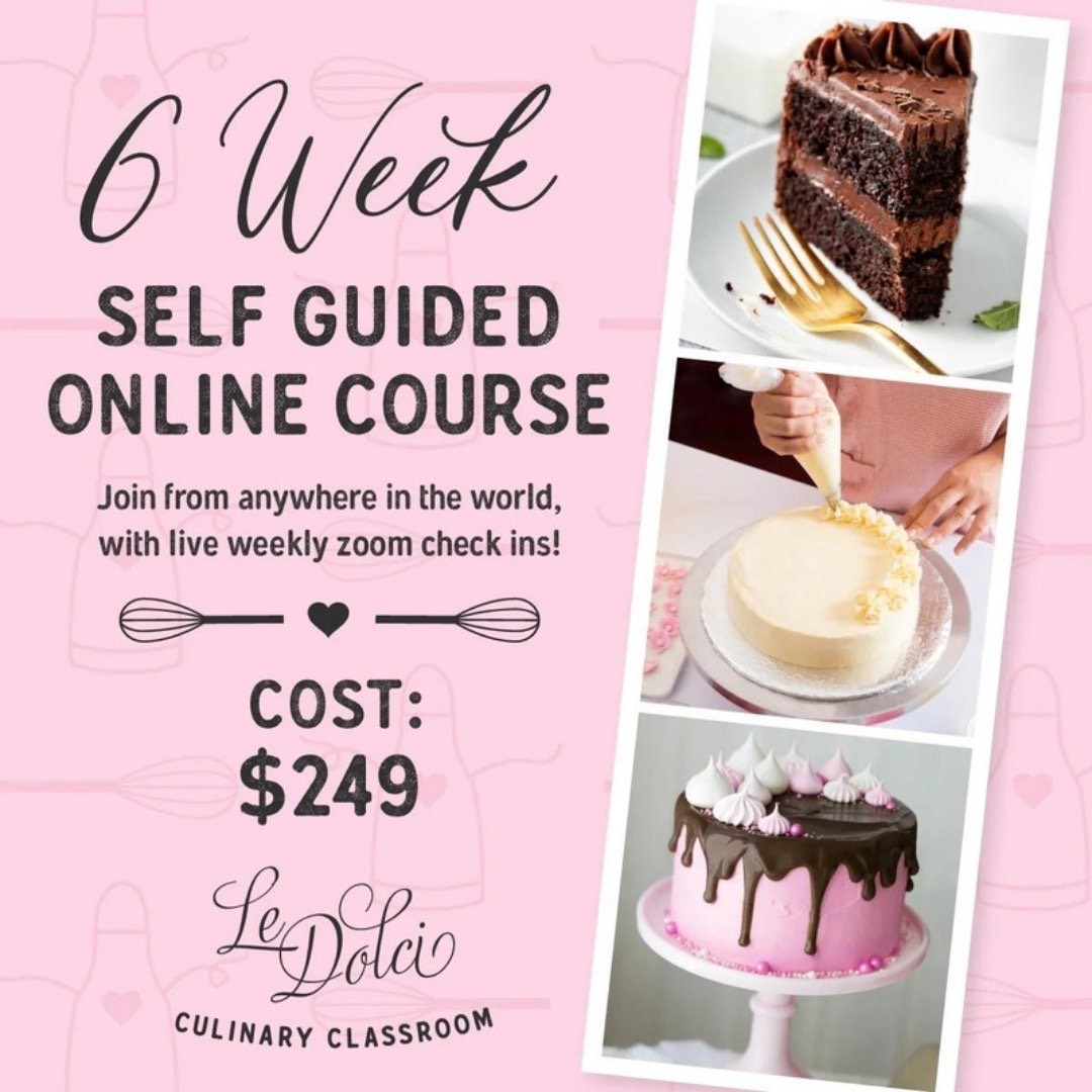 Le Dolci online cake course ad we designed
